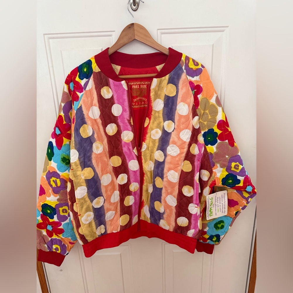 NWT Jams World Free Size Puffer Jacket 90s - Reversible Two Art Designs In 1